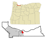 Multnomah County Oregon Incorporated and Unincorporated areas Troutdale Highlighted